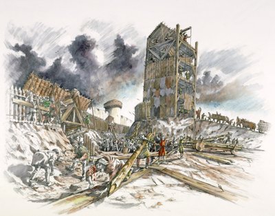 Oblężenie zamku w Dover, 1216, c1990-2010 autorstwa Peter Dunn