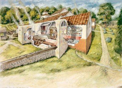 Willa rzymska Lullingstone, IV wiek, ok. 1990-2010 autorstwa Peter Dunn