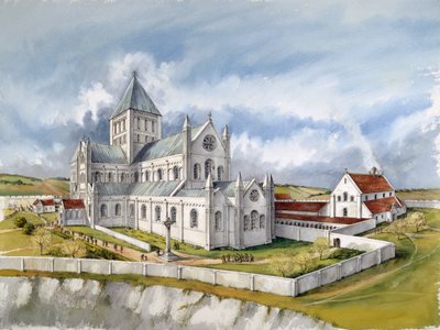 Stara Katedra w Sarum, ok. 1150, ok. 1990-2010 autorstwa Peter Dunn