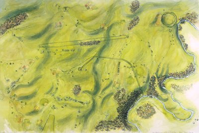 Krajobraz Stonehenge, ok. XVII w. p.n.e., ok. 1990-2010 autorstwa Peter Dunn