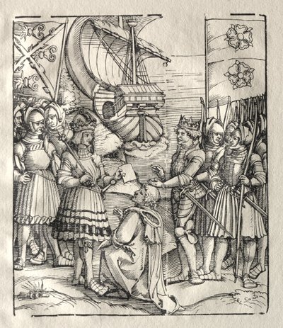 Maksymilian zawiera pokój z Henrykiem VII. autorstwa Peter Flötner