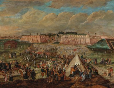 Oblężenie Zamku Hiszpanów w Antwerpii. autorstwa Peter Goetkind the Younger
