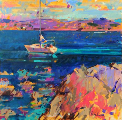 W Anchor, Wybrzeże St Tropez autorstwa Peter Graham (Contemporary)