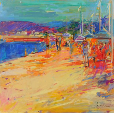 Plaża Pampelonne, 2021 (olej na płótnie) autorstwa Peter Graham (Contemporary)
