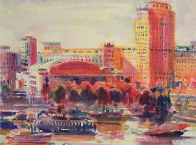 South Bank, 2002 (wc na papierze) autorstwa Peter Graham (Contemporary)