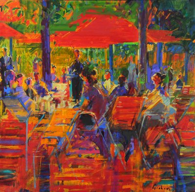 Jardin de Paris (olej na płótnie) autorstwa Peter Graham