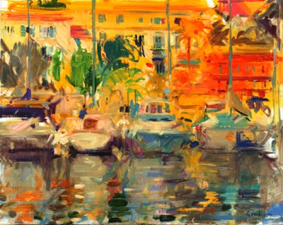 Lato w Menton, Riwiera Francuska (olej na płótnie) autorstwa Peter Graham