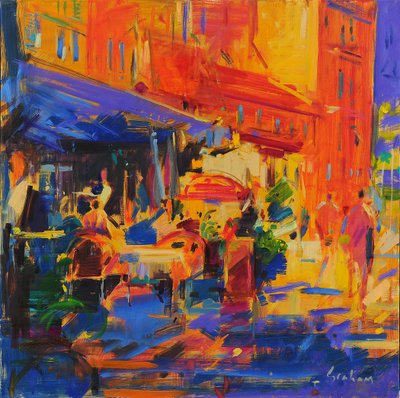 Villefranche-sur-Mer, Beau Rivage (olej na płótnie) autorstwa Peter Graham