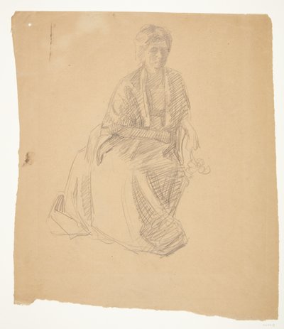 Usiadła żona artysty (pani Elise P.H.). Studium do obrazu: Inauguracja Muzeum Faaborg (1910-11) autorstwa Peter Hansen