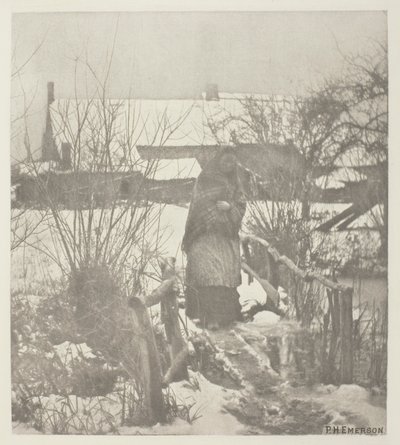 Śliska ścieżka – scena zimowa (Norfolk) autorstwa Peter Henry Emerson