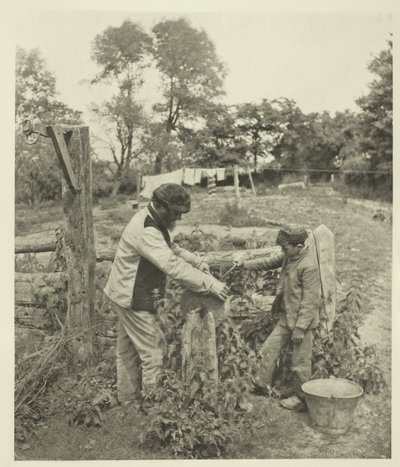 Na farmie Grindstone-A w Suffolk autorstwa Peter Henry Emerson