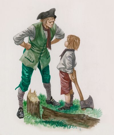 Jerzy Waszyngton po ścięciu wiśni wraz z ojcem autorstwa Peter Jackson
