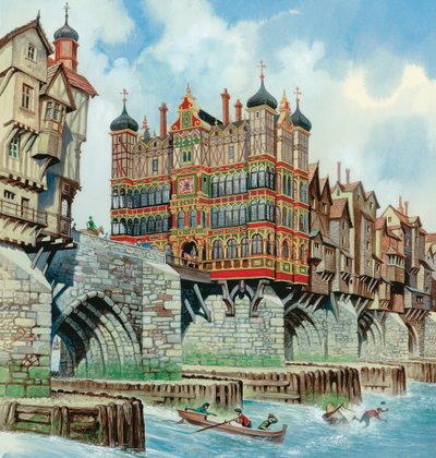 Old London Bridge (gwasz na papierze) autorstwa Peter Jackson