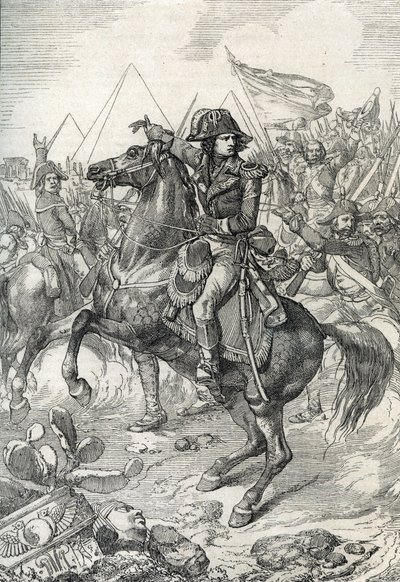 Kampania (wyprawa) Egiptu (1798-1801): generał Napoleon Bonaparte (1765-1821) przed piramidami autorstwa Peter Johann Nepomuck Geiger