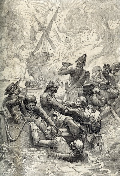Ekspedycja egipska: zniszczenie Orientu w bitwie nad Nilem (bitwa pod Aboukir) w sierpniu 1798 r. (Bitwa w zatoce aboukir: zniszczenie L