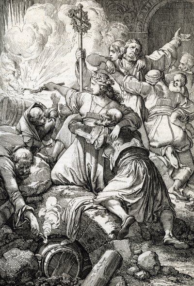Grecka wojna o niepodległość: trzecia Missolonghi między Imperium Osmańskim a greckimi rebeliantami, od 15 kwietnia 1825 do 10 kwietnia 1826: wielu Greków popełniło samobójstwo, wysadzając się w powietrze prochem strzelniczym, zamiast poddać się po niepowo autorstwa Peter Johann Nepomuck Geiger