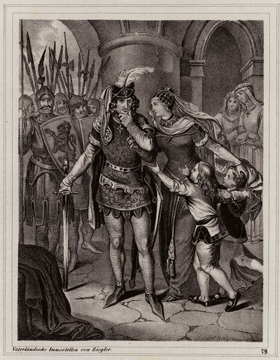 Jan Ślepy, król Czech (rycina) autorstwa Peter Johann Nepomuk Geiger