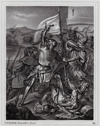 Oblężenie Damietty autorstwa Peter Johann Nepomuk Geiger