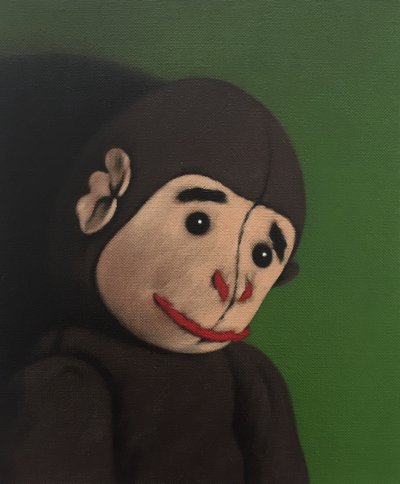 Portret małpy na zieleni, 2005 autorstwa Peter Jones
