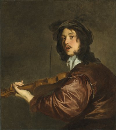 Mężczyzna grający na skrzypcach, prawdopodobnie portret artysty autorstwa Peter Lely