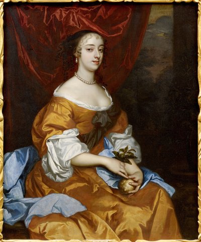 Barok: Portret Margaret Hughes (Peg Hughes lub Margaret Hewes) (ok. 1630-1719) par Lely, Sir Peter (1618-1680). olej na płótnie autorstwa Peter Lely