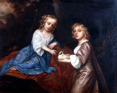 Podwójny portret Charlesa Dormera (1652-73), wicehrabiego Ascotta i jego siostry, Lady Elizabeth Dormer (1653-77) (olej na płótnie) autorstwa Peter Lely
