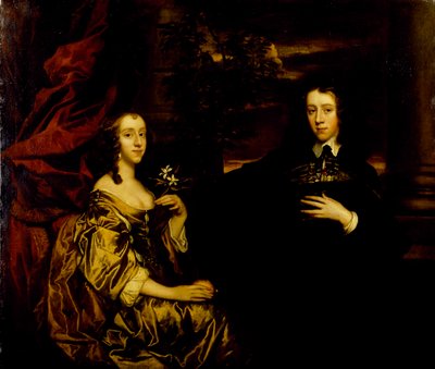 Portret młodego pana i jego żony, ok. 1655-58 (olej na płótnie) autorstwa Peter Lely