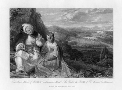 Piękna panna z Perth i mnich kartuzów, 1845 autorstwa Peter Lightfoot