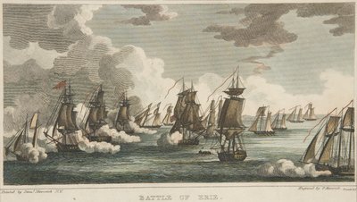 Bitwa pod Erie, wyd. 1816 autorstwa Peter Maverick