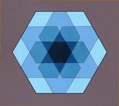 Overlaying Hexagons, 2009 (akryl na płycie) autorstwa Peter McClure