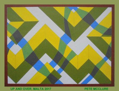 UP AND OVER, 2017, AKRYL NA PAPIERZE autorstwa Peter McClure