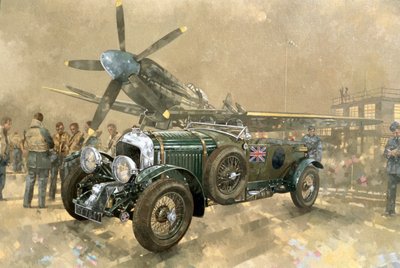 Bentley i Spitfire (olej na płótnie) autorstwa Peter Miller