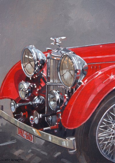 Czerwony Sp.25 Alvis (olej na płótnie) autorstwa Peter Miller