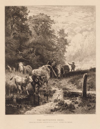 Powracające Stado, ok. 1930 r. 1885. autorstwa Peter Moran