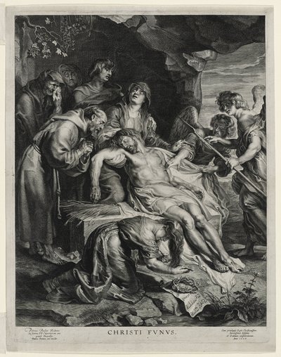Martwy Chrystus na kolanach Dziewicy, grawerowany przez Paulusa Pontiusa autorstwa Peter Paul (after) Rubens