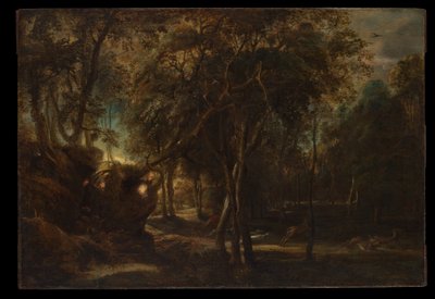 Las o świcie – polowanie na jelenie autorstwa Peter Paul Rubens
