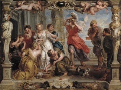 Achilles odkryty przez Ulissesa wśród córek Lycomedesa w Skyros, 1630-1635 autorstwa Peter Paul Rubens