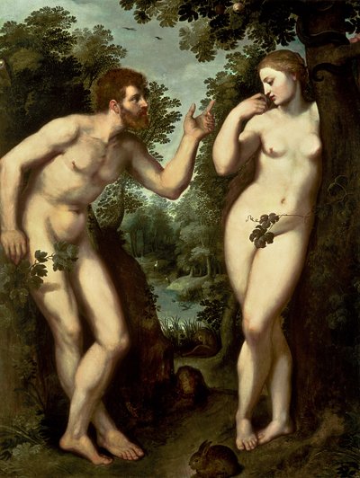 Adam i Ewa, c.1599 (olej na desce) autorstwa Peter Paul Rubens