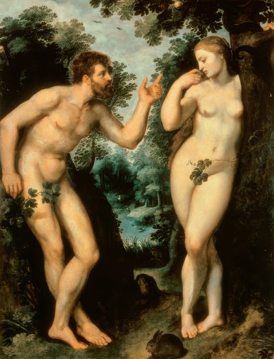 Adam i Ewa pod drzewem poznania" autorstwa Peter Paul Rubens