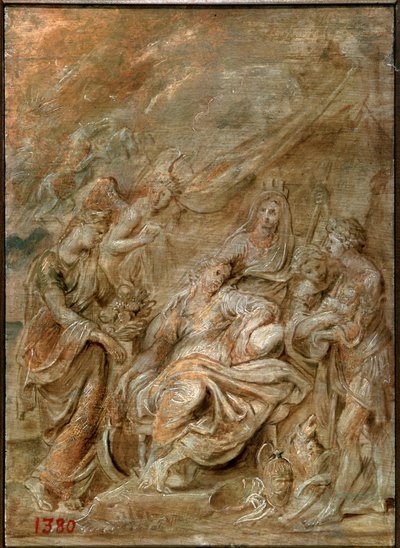 Narodziny delfina, Ludwik XIII, 1622. autorstwa Peter Paul Rubens