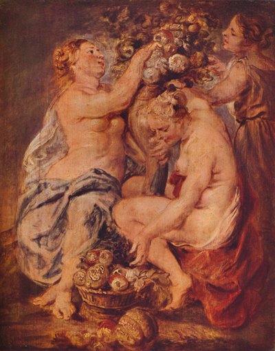 Ceres i dwie nimfy z rogiem obfitości, c1617 autorstwa Peter Paul Rubens