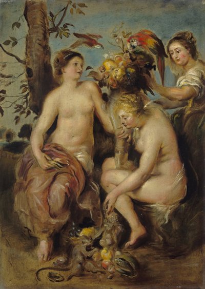 Ceres i nimfy, kopia według obrazu Rubensa w Madrycie autorstwa Peter Paul Rubens