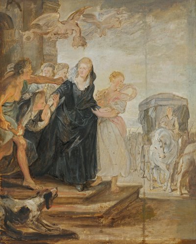 Wyjazd z Paryża (szkic do cyklu Medyceuszy) autorstwa Peter Paul Rubens