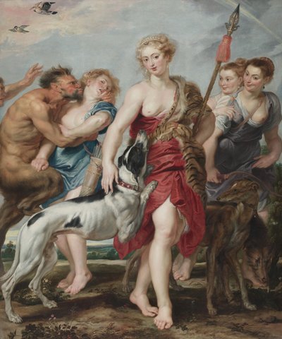 Diana i jej nimfy wyruszają na polowanie, ok. 1615 r. autorstwa Peter Paul Rubens