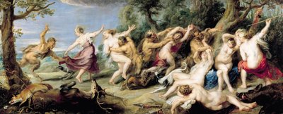 Diana i jej nimfy zaskoczone przez fauny, 1638-40 autorstwa Peter Paul Rubens