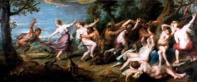 Diana i jej nimfy zaskoczone przez fauny, 1638-1640 autorstwa Peter Paul Rubens
