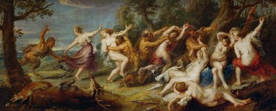 Diana i jej nimfy odkryte przez satyry, ok. 1635 (obraz na płótnie) autorstwa Peter Paul Rubens