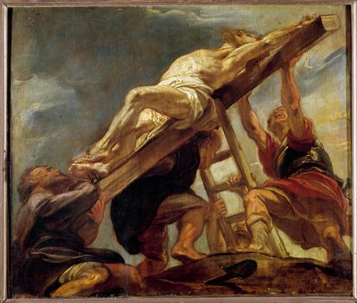 Elewacja krzyża (szkic przedziału stropu kościoła Jezuitów w Antwerpii) Obraz Pierre Paul (Pierre-Paul) Rubens (lub Peter Paul lub Petrus Paulus) (1577-1640) 1620 nd. 0,32x0,37 m . autorstwa Peter Paul Rubens