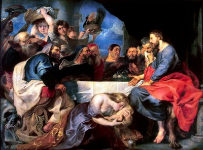 Święto w domu Szymona faryzeusza w latach 1618-1620. autorstwa Peter Paul Rubens