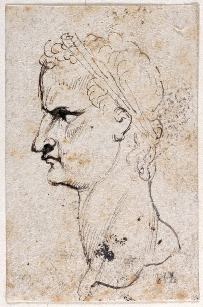 Gaius Caligula, z dziesięciu rysunków ośmiu z pierwszych dwunastu Cezarów, według medali Giovanniego da Cavino (pióro i atrament na papierze) autorstwa Peter Paul Rubens